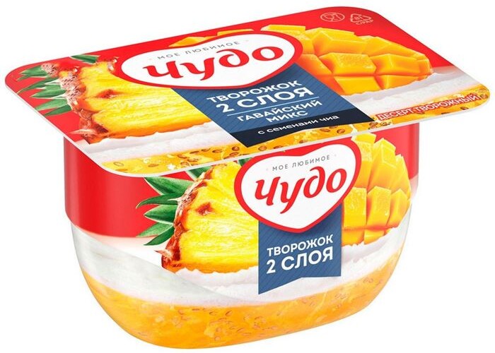 Десерт творожный ЧУДО манго-чиа 4,2%, 100г БЗМЖ