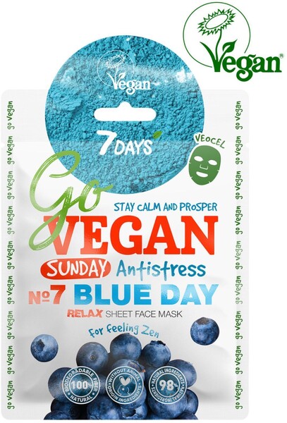 Маска для лица 7DAYS Тканевая Go vegan Sunday 25г