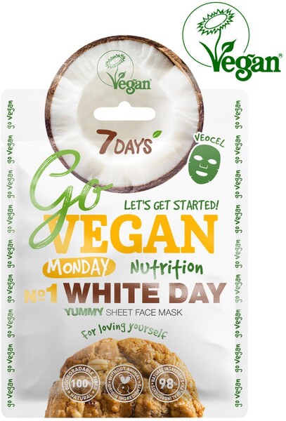 Маска для лица 7 Days Go Vegan тканевая Monday White Day 25 г