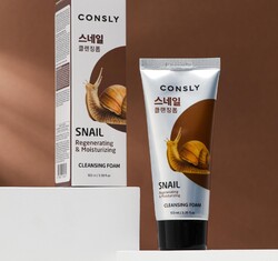 Восстанавливающая кремовая пенка для умывания Consly с муцином улитки, 100 мл