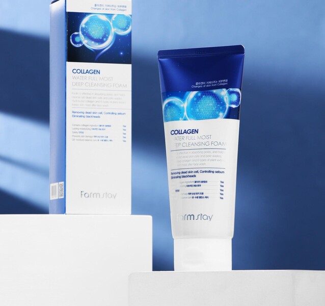 Очищающая пенка для умывания FarmStay «Увлажняющая», с коллагеном, 180 мл