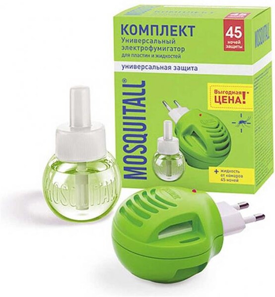 Электрофумигатор + жидкость от комаров Mosquitall Универсальная защита 45 ночей, 30 мл