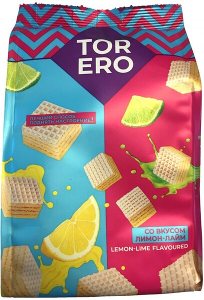 Вафли мини ТОРЕРО со вкусом лимон-лайм, 125 г