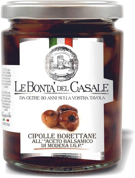 Лучок Le Bonta' del Casale Бореттане маринованный в уксусе, 314 мл., стекло