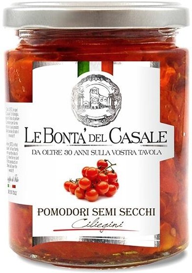 Помидорчики Le Bonta' Del Casale черри вяленые в подсолнечном масле со специями , 314 мл, стекло