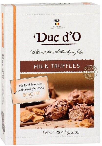 Трюфель Duc d'O из молочного шоколада с хрустящим печеньем, 100 гр., картон
