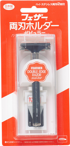 Станок Feather Т-образный Классический со сменными двухсторонними лезвиями станок (+ 2 лезвия) Япония