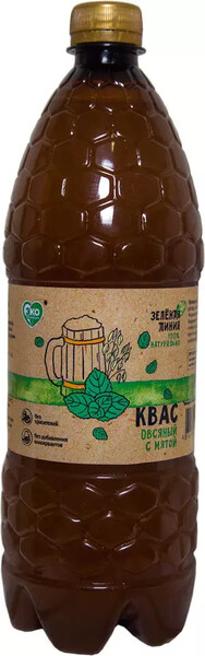 Квас Зеленая линия Овсяный с мятой 1л