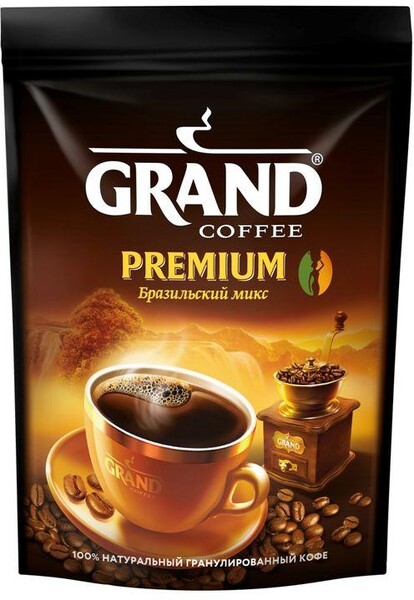Кофе растворимый Grand Premium Бразильский микс гранулированный, 150 гр., дой-пак