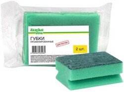 Губка для мытья посуды «Каждый день» 10 х 7 см, 2 шт