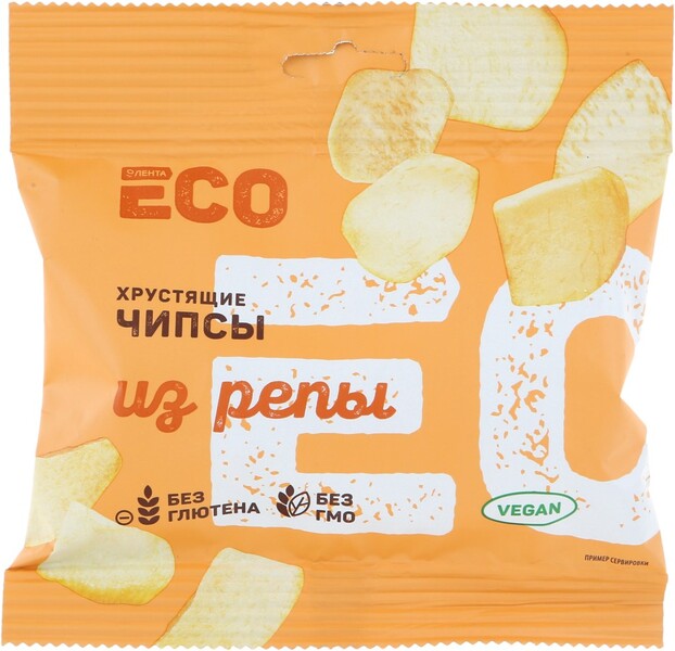 Чипсы овощные ЛЕНТА ЕСО Хрустящие, из репы, 25г Россия, 25 г