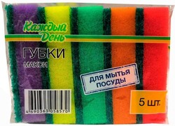 Губки для мытья посуды «Каждый день» Макси, 5 шт