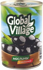 Маслины Global Village с косточкой 425г