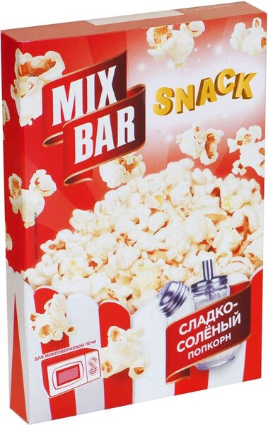 Попкорн Mixbar для приготовления в микроволновой печи сладко-солёный 85г