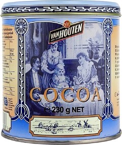 Van Houten Какао порошок. 100 % Премиальный Какао. Жестяная банка 230 грамм