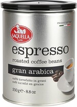 Кофе Saquella зерно Espresso Gran Arabica жесть, 0.25кг
