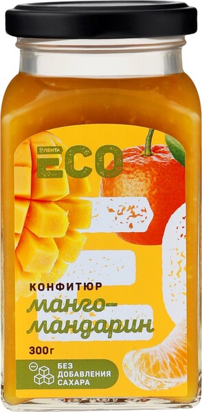 Конфитюр ЛЕНТА ECO Манго и мандарин, без сахара, 300г Россия, 300 г