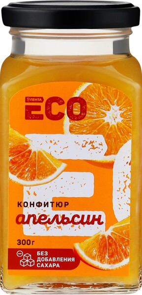Конфитюр ЛЕНТА ECO Апельсин, без сахара, 300г Россия, 300 г