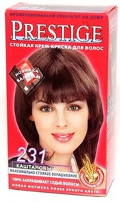 Крем-краска для волос стойкая Prestige Vip's Каштановый 231, 115 мл