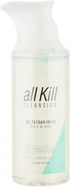 Масло-пенка Holika Holika All Kill Cleansing Oil To Foam Fresh очищающее гидрофильное освежающее 155 мл