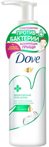 Гель мицеллярный для снятия макияжа DOVE для проблемной кожи, 120мл Россия, 120 мл
