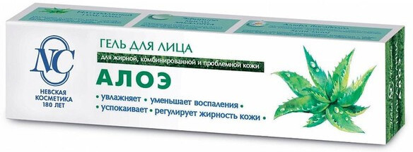Гель для лица Невская Косметика против прыщей и угрей Алоэ, 0.04л