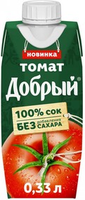Сок Добрый томатный с мякотью, 0,33л