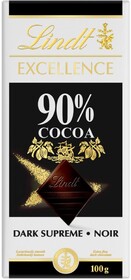 Шоколад LINDT ЭКСЕЛ 90% какао, 100 г
