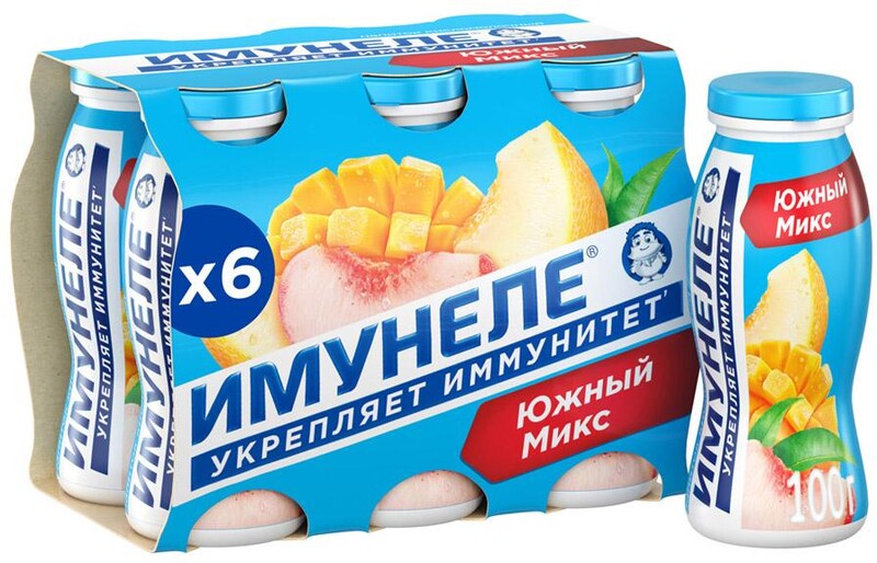 Напиток Имунеле кисломолочный Южный микс 1.2% 6 штук по 100 г