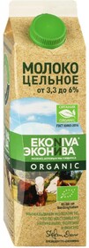 Молоко ЭкоНива Органик цельное пастеризованное 3.3-6% 1 л