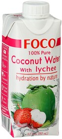 Вода Foco кокосовая с соком личи, 330 мл