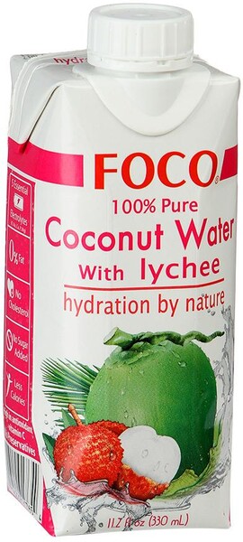 Вода Foco кокосовая с соком личи, 330 мл