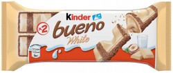 Вафли Kinder Bueno White в белом шоколаде c молочно-ореховой начинкой, 39г