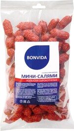 Колбаски BONVIDA Мини-салями со вкусом бекона полусухие защ.ср. вес до 500 г