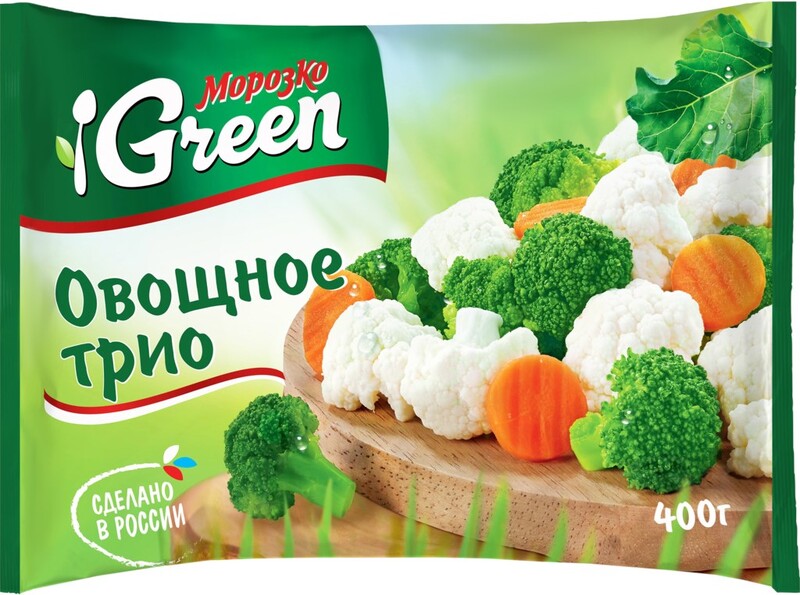 Смесь овощная Морозко Green Овощное трио замороженная 400г