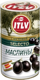 Маслины с косточкой ITLV Selecto черные, 350г