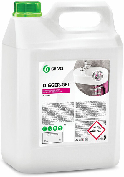 Гель для прочистки канализационных труб Grass Digger-gel, 5 л