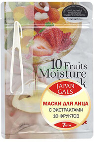 Маска Japan Gals для лица Pure5 Essential с экстрактами 10 фруктов