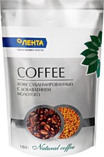 Кофе растворимый ЛЕНТА сублимированный с добав. молотого м/у 180г