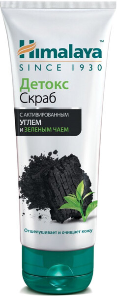 Скраб Himalaya Herbals Детокс с активированным углём и зелёным чаем, 0.08л