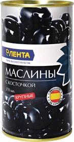 Маслины ЛЕНТА черные крупные с/к 370мл