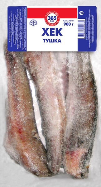 Хек замороженный 365 ДНЕЙ тушка, 900г