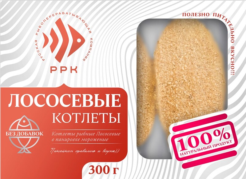 Котлеты рыбные замороженные РРК лососевые, 300г Россия, 300 г