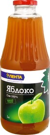 Сок ЛЕНТА Яблочный прямого отжима, 1л Россия, 1 L