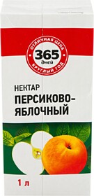 Нектар 365 ДНЕЙ Персиково-яблочный, 1л Россия, 1 L