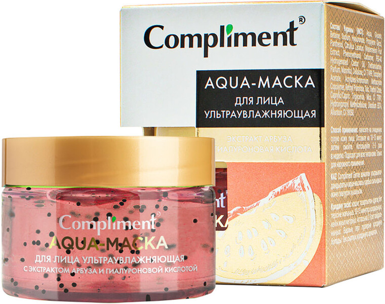 Aqua-маска для лица Compliment с экстрактом арбуза и гиалуроновой кислотой 100мл