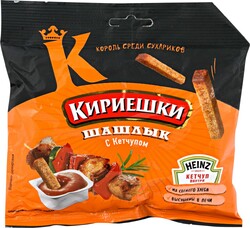 Сухарики ржаные КИРИЕШКИ Холодец с хреном (60г) с горчичным соусом Heinz (25г), 85г