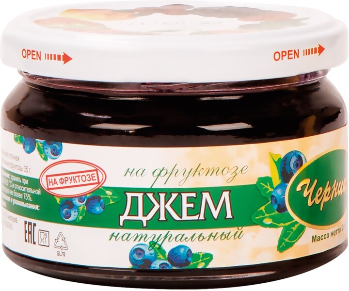 Джем ПЕТРОДИЕТ Черника, на фруктозе, 240г Россия, 240 г