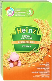 Каша овсяная Heinz безмолочная быстрорастворимая с 5 месяцев 180 г