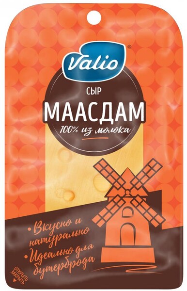 Сыр полутвердый Valio Маасдам нарезка 45% 120 г